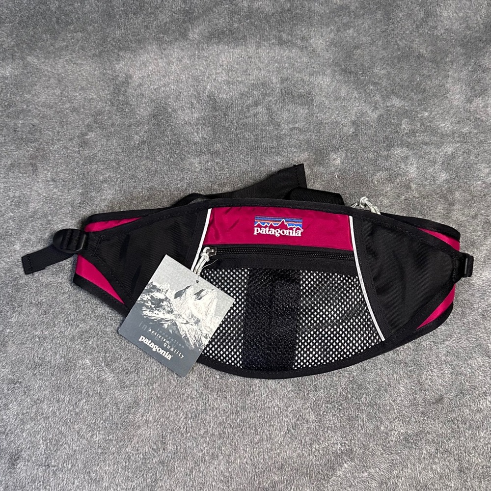 Patagonia Vintage Waist Pack 49355 Fanny Pack Black Pink Mesh Deadstock NWT